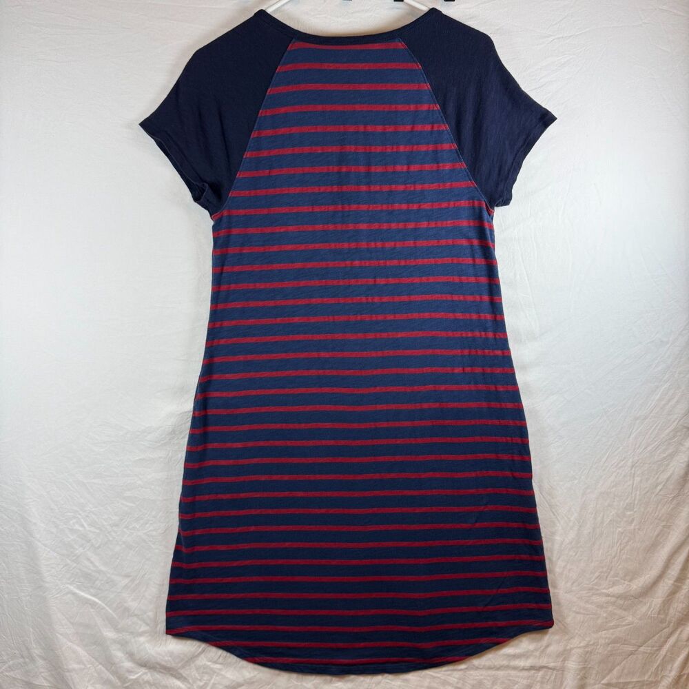 Eddie Bauer Outdoor Navy Red Striped Raglan Sleeve T-Shirt Dress Size M - Picture 2 of 7